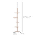 102-Inch Floor-to-Ceiling Cat Tree – 5-Level Sisal Climbing Tower | Pawora