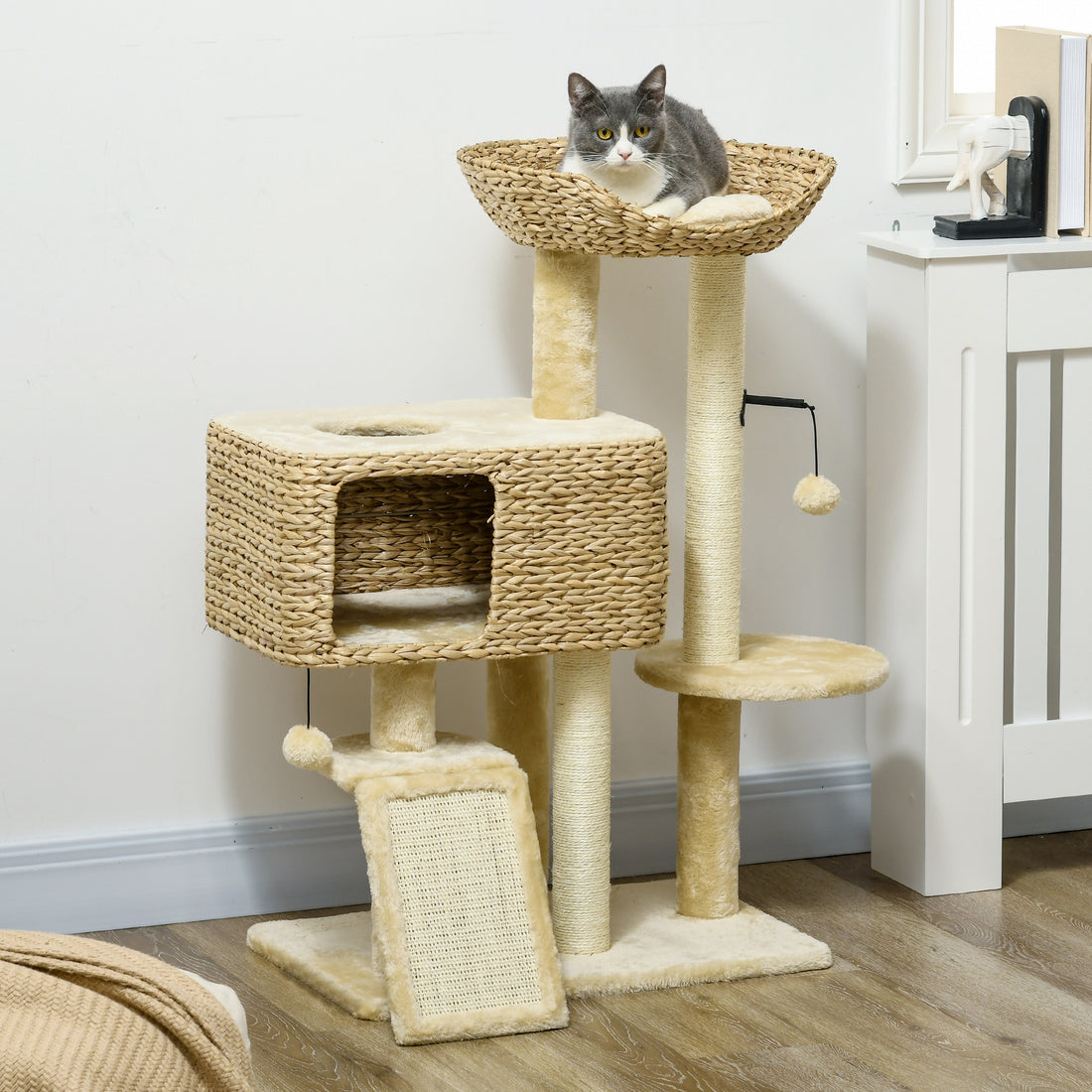 38.5-Inch Cat Tree with Condo, Hammock & Sisal Scratching Posts | Pawora