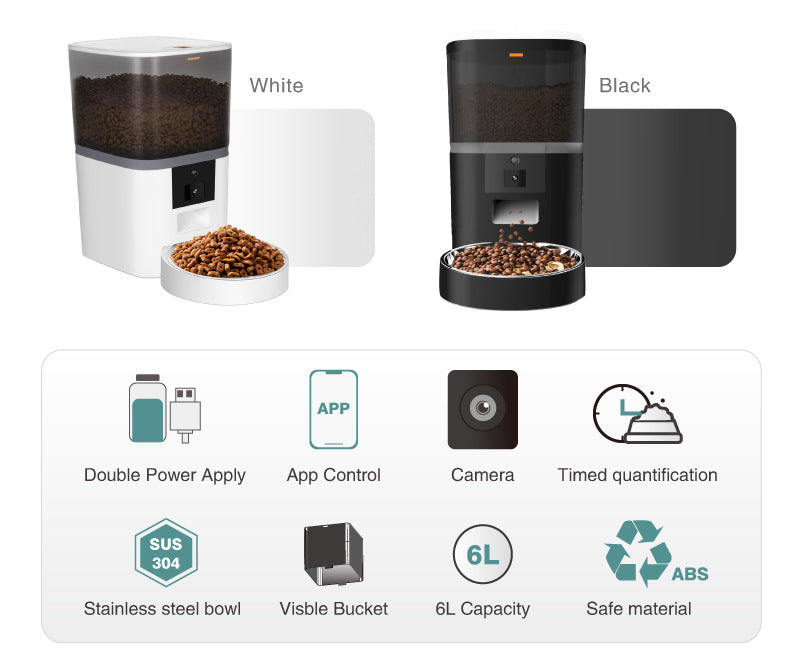 4L/6L Smart Pet Feeder with Camera – Automatic Dry Food Dispenser | Pawora