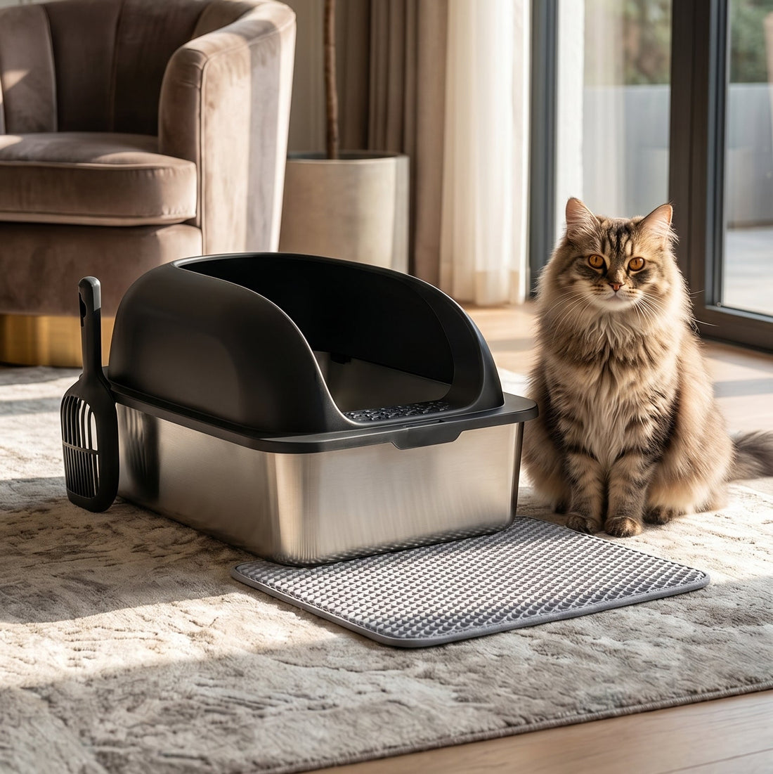 Stainless Steel Cat Litter Box with Lid | Pawora