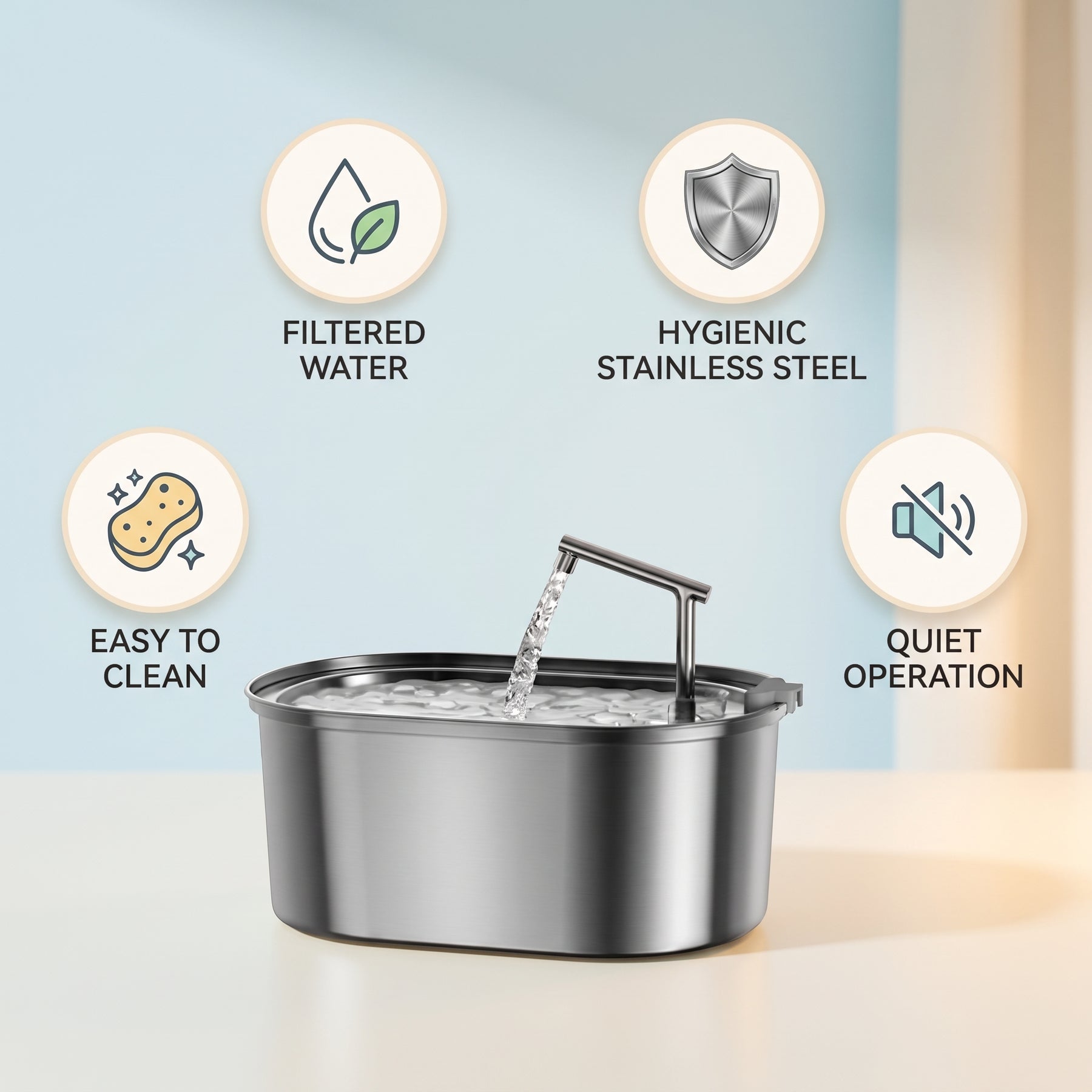 Stainless Steel Pet Water Fountain with Filtration | Pawora