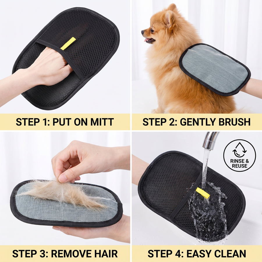 Pet Hair Remover Mitt Dual-Sided | Pawora
