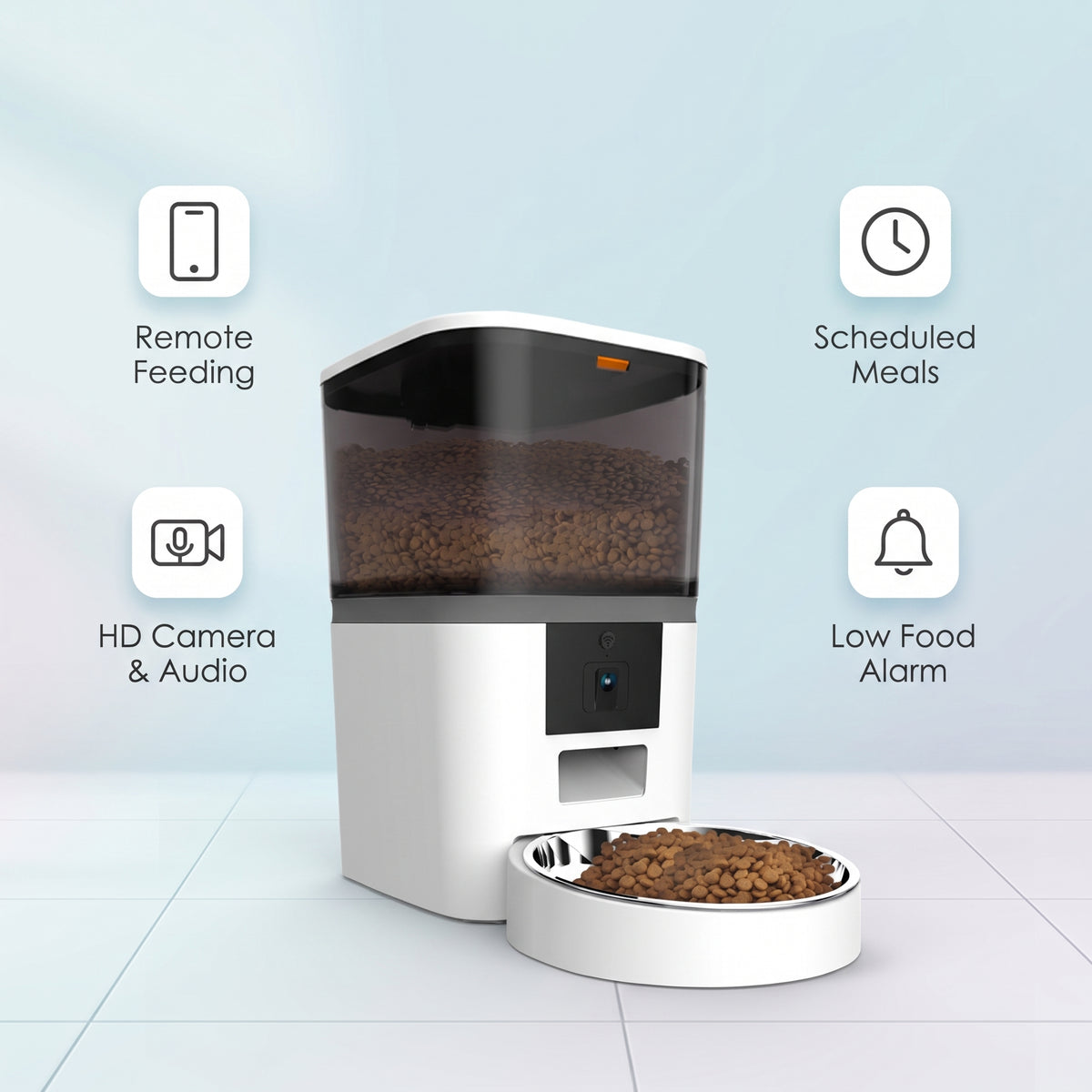4L/6L Smart Pet Feeder with Camera – Automatic Dry Food Dispenser | Pawora