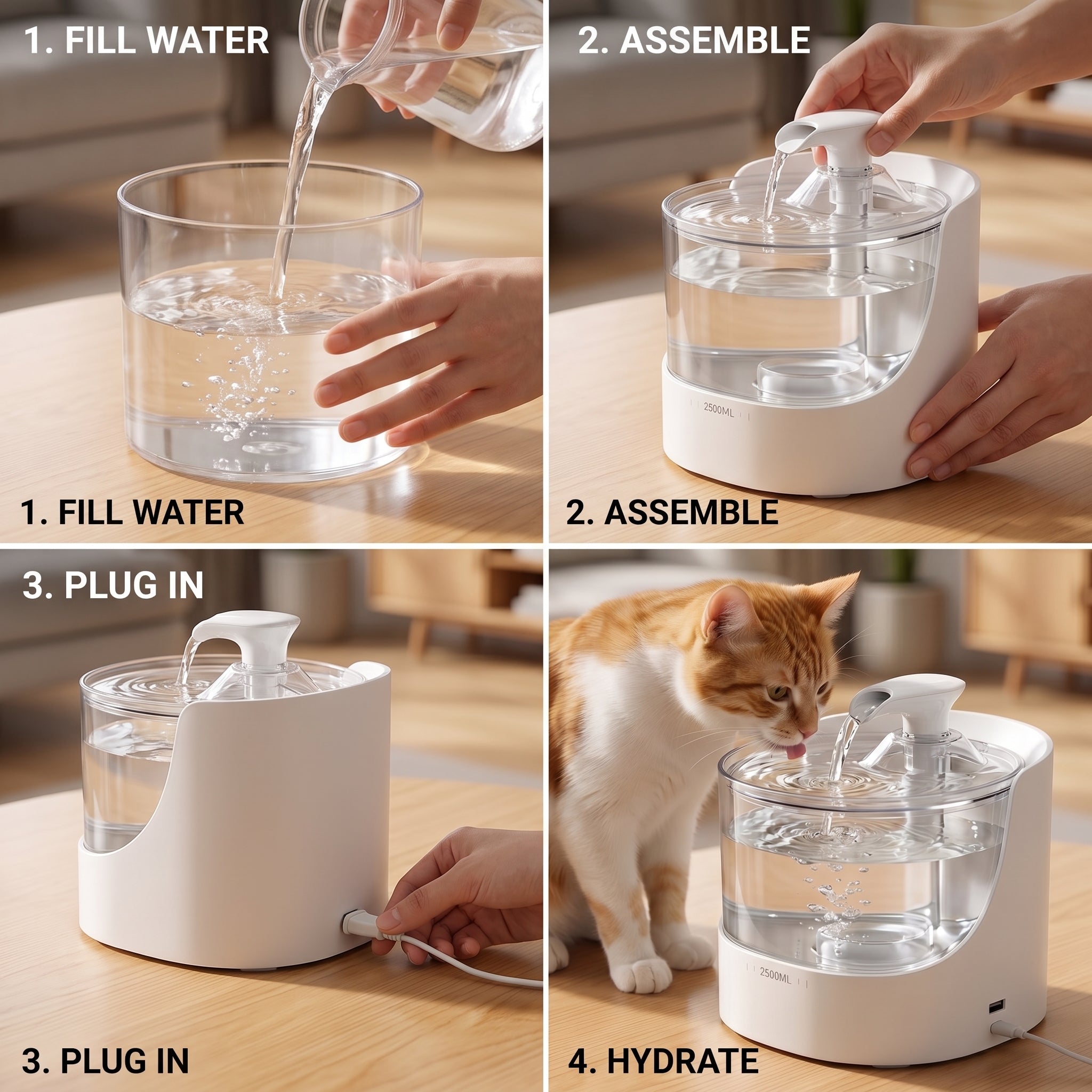 Automatic Cat Water Fountain 2500ML | Pawora
