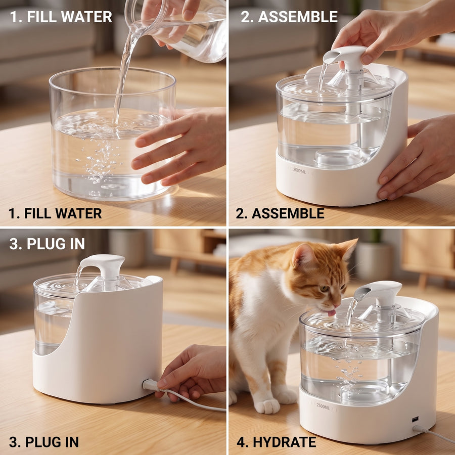 Automatic Cat Water Fountain 2500ML | Pawora