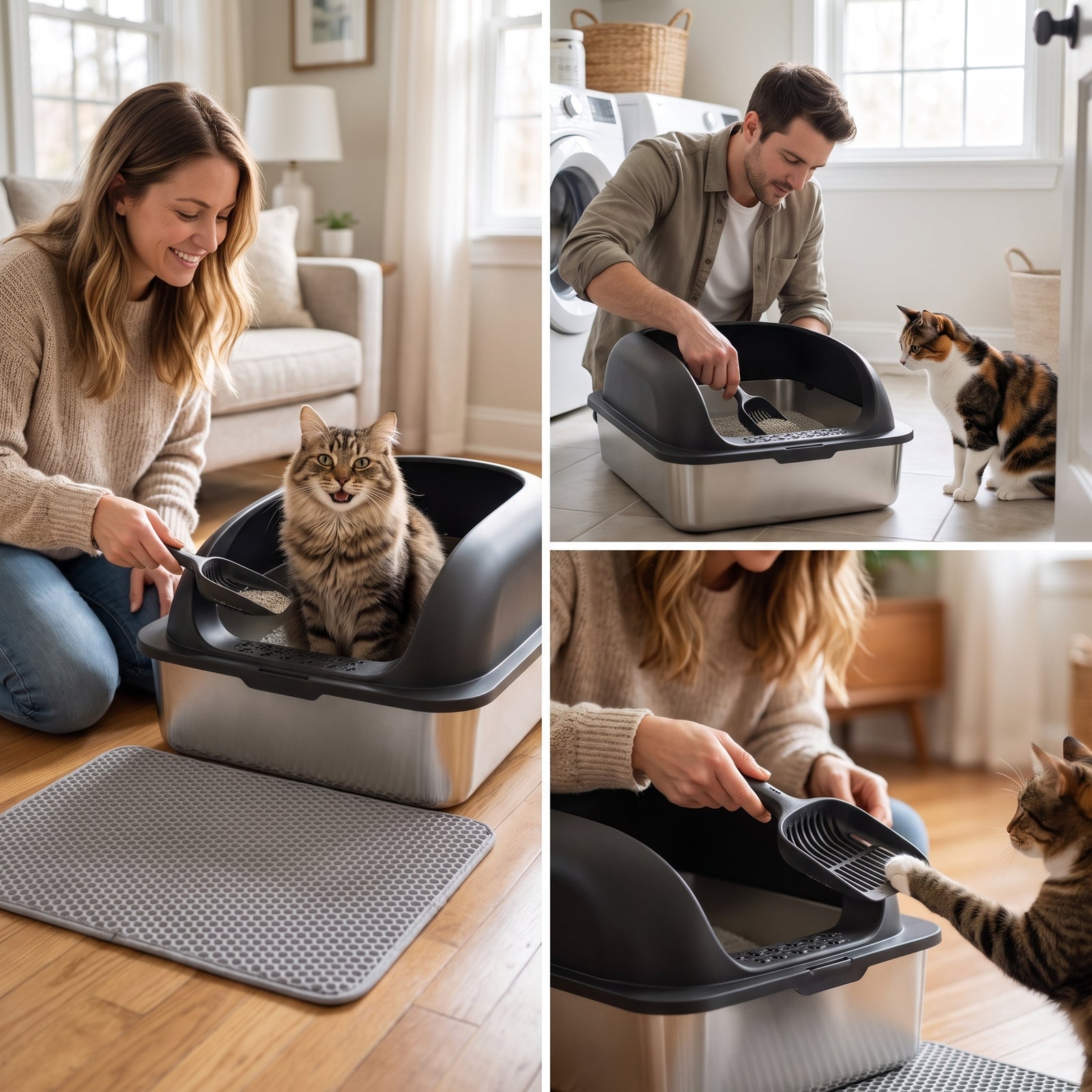 Stainless Steel Cat Litter Box with Lid | Pawora
